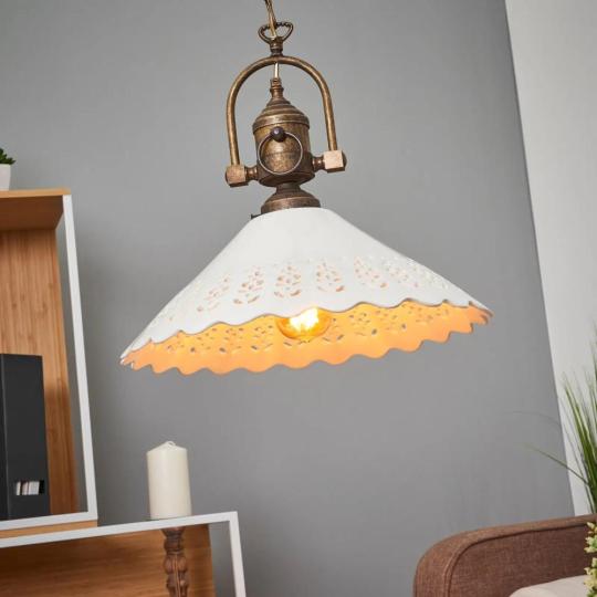 vintage styl bronz zavesenie lampa perforovana keramika tienidlo tanier jedalen stol nad antikovy toskansky styl lampy luster spalna obyvacia izba lampy lameridiana dizajn predajna.jpg